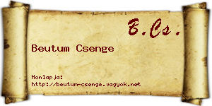 Beutum Csenge névjegykártya